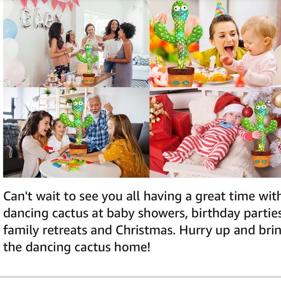Dancing Cactus Toy Talking Cactus Baby Toys,Singing Mimicking Cactus Toy - Picture 6 of 8